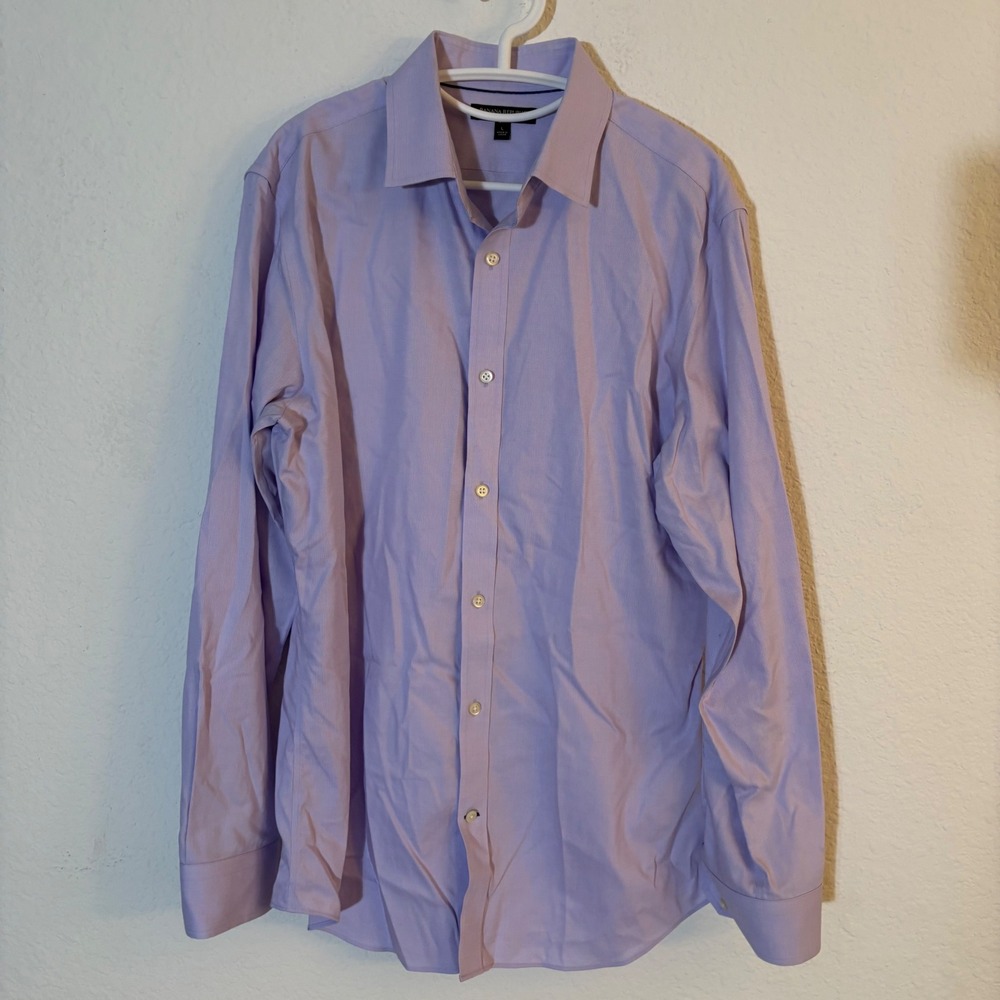 Banana Republic Button Down Shirt Mens L Lavender Purple Tailored Slim Fit